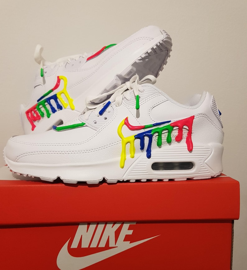 Custom Nike Air Max 90 Sneakers | Hand-Painted Drip Design | Personalized Streetwear Shoes | Retro Gift image 6