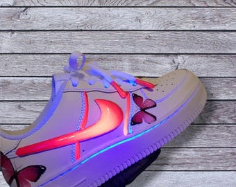 Custom Nike Neon Glow Sneakers – Hand-Painted Air Force 1 Style Shoes for Men  Women, Personalized Gift for Weddings Special Occasions