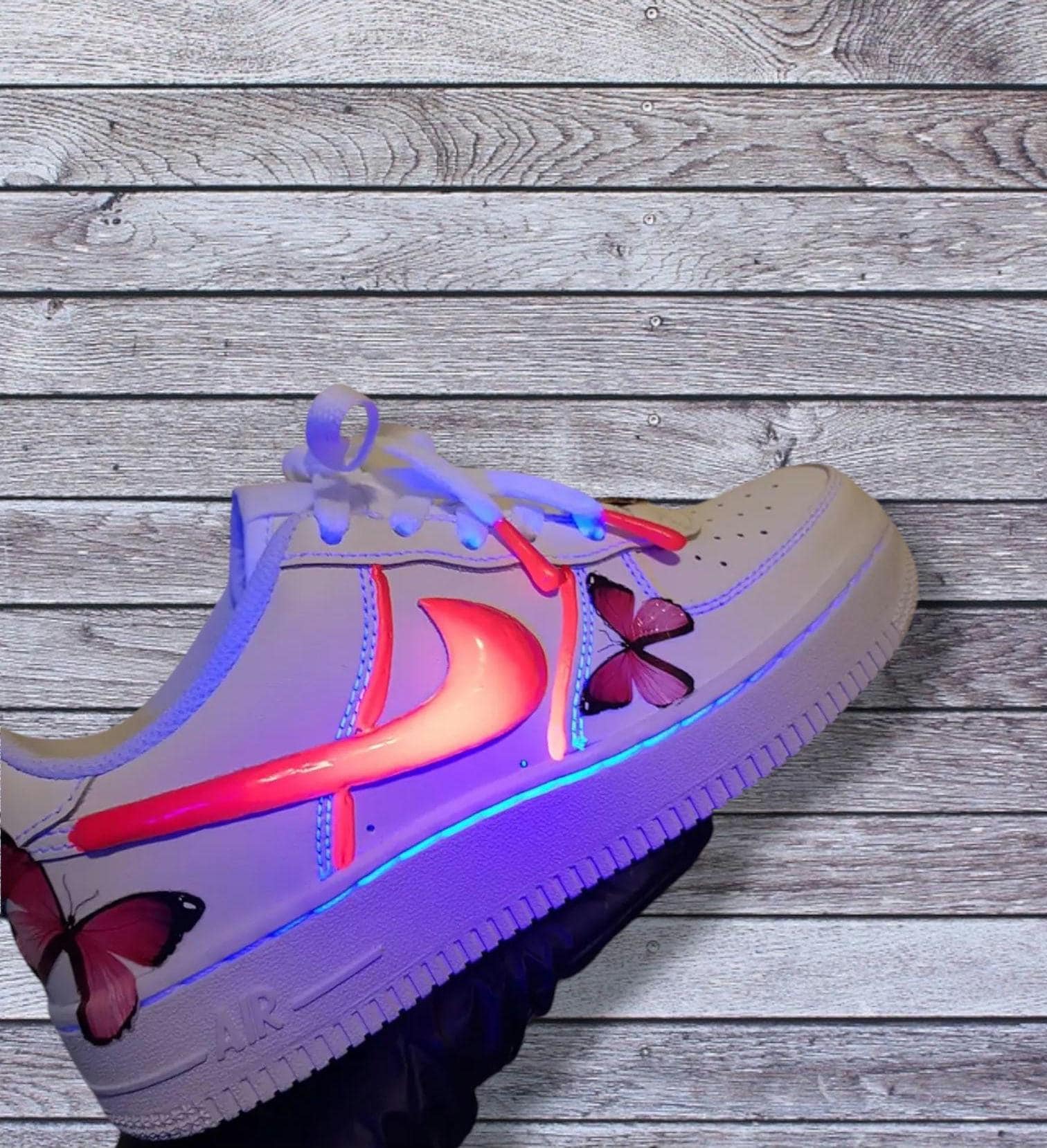 Custom Nike Neon Glow Sneakers – Hand-Painted Air Force 1 Style Shoes for Men  Women, Personalized Gift for Weddings Special Occasions