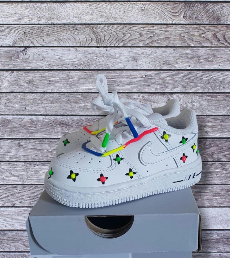 Zapatillas Nike Air Force 1 personalizadas, con goteo de color, diseño 3D personalizado/zapatillas arcoíris con Swoosh, para cumpleaños, bodas, verano, etc. Style 2