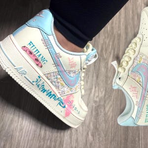 Custom Anime Air Force 1 Sneakers: Hand-Painted Graffiti Shoes