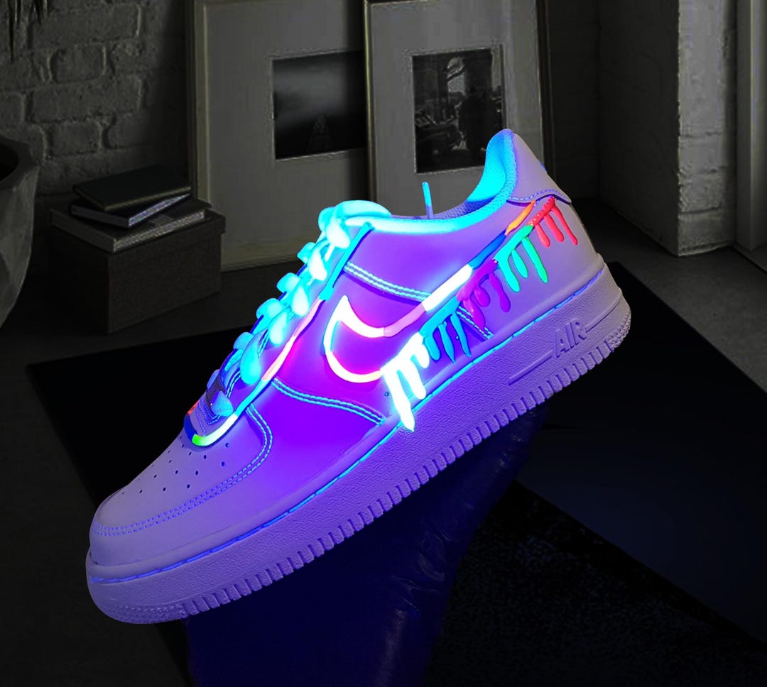 Zapatillas Nike Air Force Drippy Neon AF1 personalizadas Air Force para  niños, zapatos de boda Air Air Force One personalizadas Zapatillas