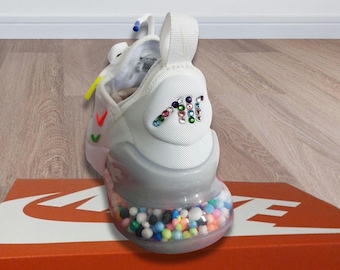 Swarovski Women's Custom Nike Air Max 270 Pink White Sneakers