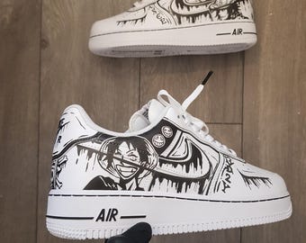 Custom air force 1 One Piece,Anime style, handmade with wash-resistant protection, perfect anime enthusiastics Valentine's Gift Sneakers