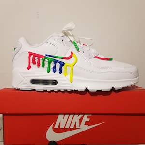 Custom Nike Air Max 90 Sneakers | Shoes Kicks/Premium |Personalised Pink Brick Art |Drippy Men's Women's Youth Trainers Special Gift
