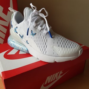 Swarovski Women's Air Max 270 All White Sneakers Blinged Out With Authentic Clear Swarovski Crystals Custom Bling Shoes image 3