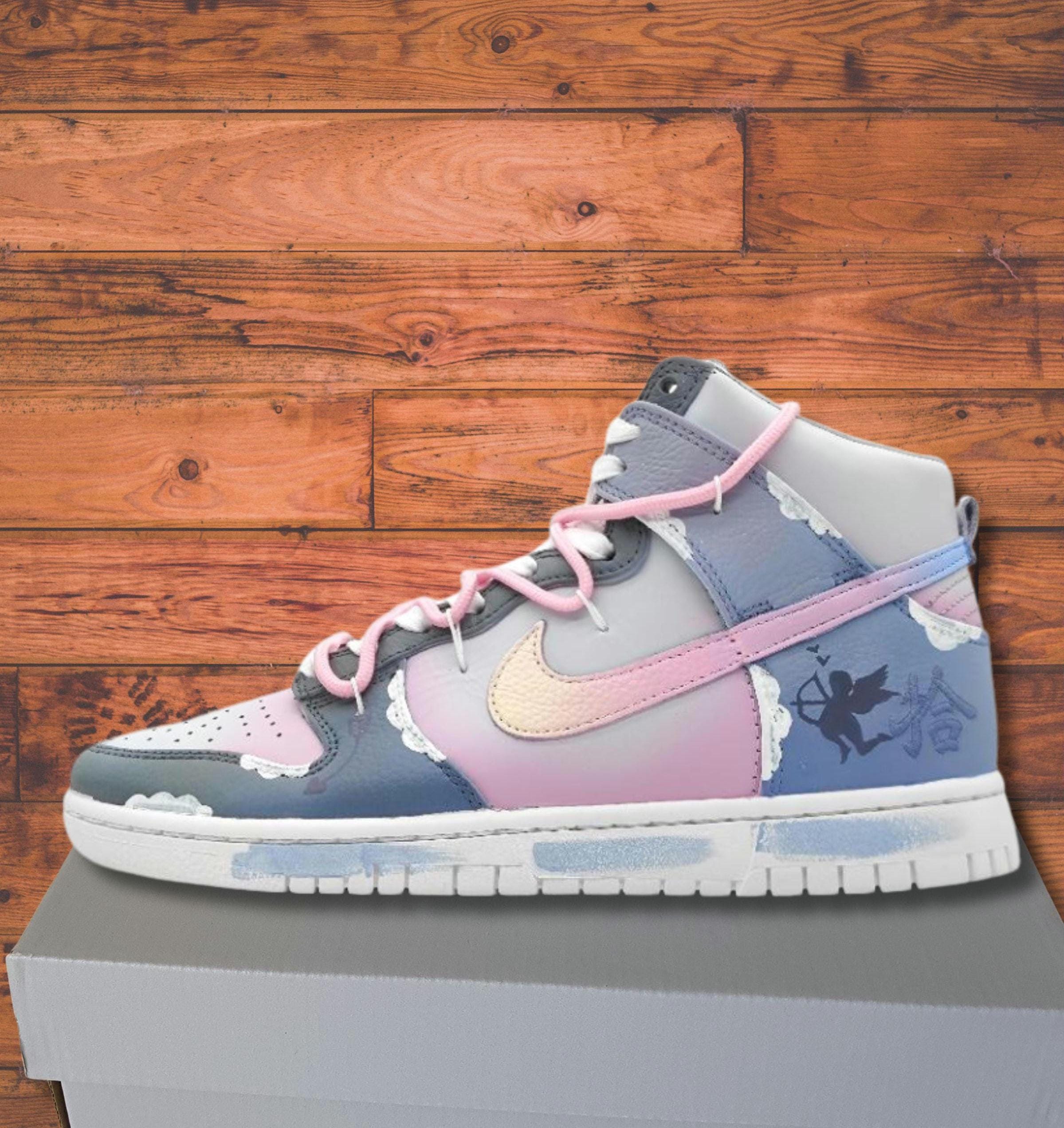 Custom Neon Drip Air Jordan 1 Mid: Hand-Painted UV Glow Sneakers