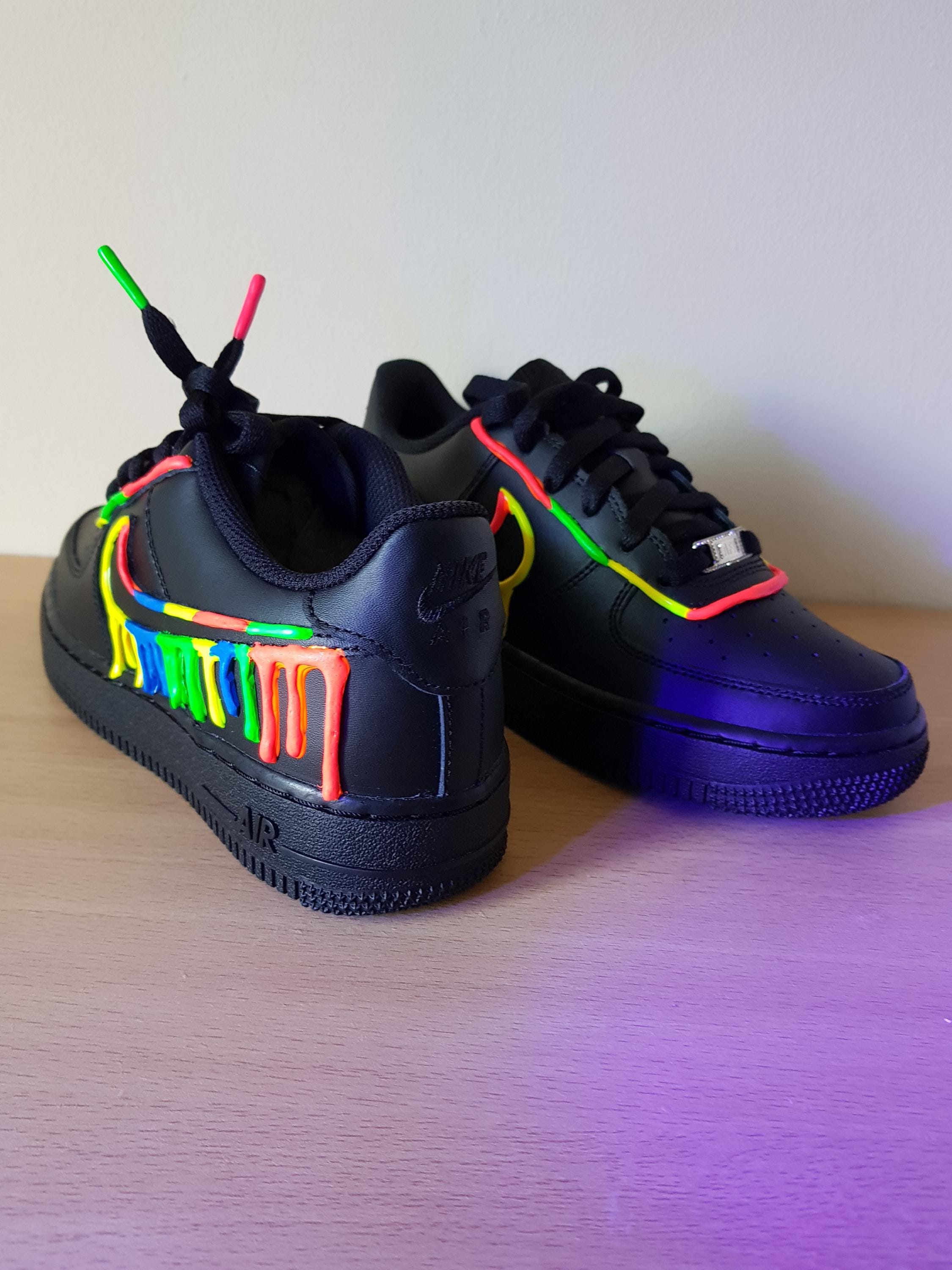 black rainbow air force ones