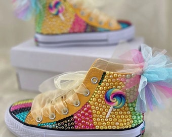 Toddler girl Kids bling pearl 2nd Birthday 3rd birthday Shoes - customized name shoes Birthday Shoes- 1st Birthday Shoes -