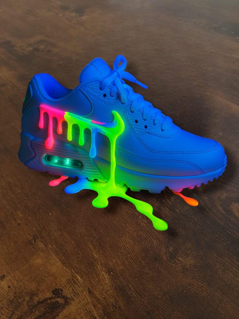 Custom Nike Air Max 90 Sneakers | Hand-Painted Drip Design | Personalized Streetwear Shoes | Retro Gift Style 2