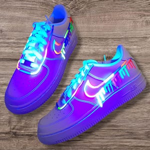 Custom AF1 |Nike Air Force 1 Low | Drippy Glow Neon | Women's shoes | Youths Sneakers Birthday Gift