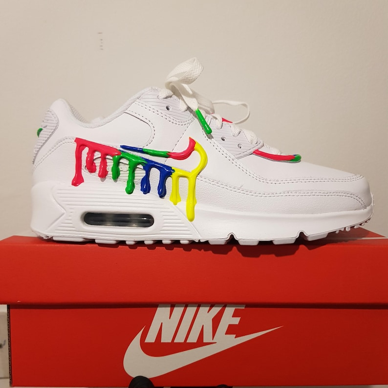 Custom Nike Air Max 90 Sneakers | Hand-Painted Drip Design | Personalized Streetwear Shoes | Retro Gift image 8