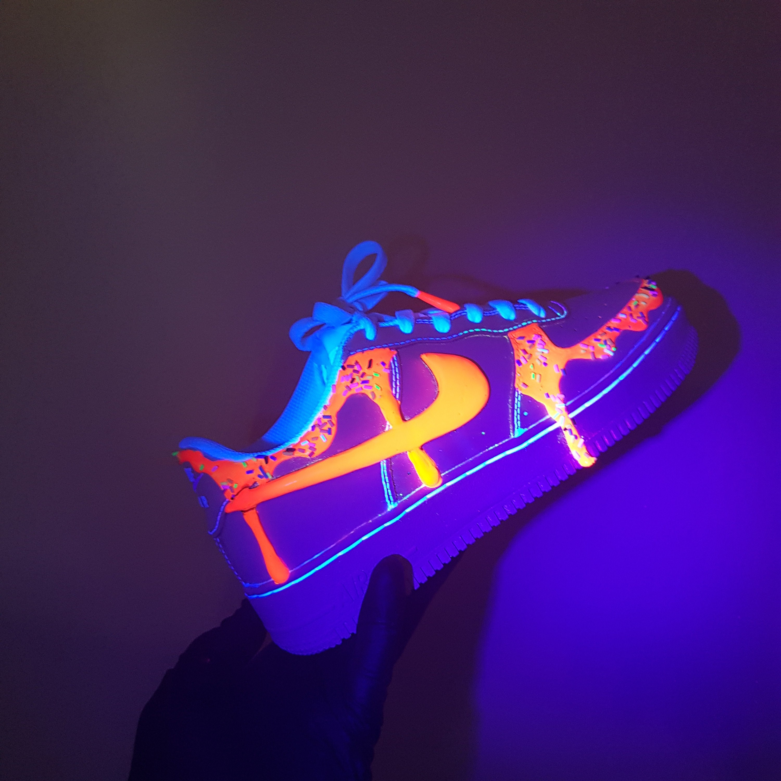 Glow Worms Glow in the Dark Nike AF1 shoes – chadcantcolor