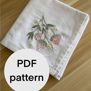 Strawberries Embroidery Pattern