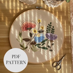 Whimsical Flowers Embroidery Pattern