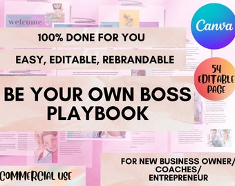 Done For You  Be Your Own Boss Playbook | Lead Magnet Template| Coach Workbook Template | E-Book Template | Editable Canva Template