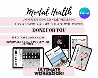 Hecho para usted Libro de trabajo de salud mental / Niño interior / Salud emocional / Ansiedad / Libro de trabajo de entrenador de vida / Plantilla Canva / Plantilla de entrenador / PLR