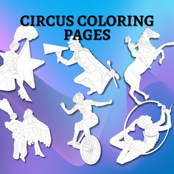 Circus Coloring Pages for Adults - Instant Download - 30 Printable Coloring Page - Circus  Coloring Book|Kids Coloring Book|Kids Coloring