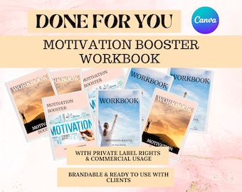 Motivation Booster PLR Workbook |Life Coach Workbook|Editable Canva Template |Coach Template | Lead Magnet | Brandable ECourse |Done For You
