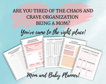Mom and Baby Planner | Ultimate Mom Planner | Printables Planner |Best Planner for Mom 2023|Motherhood planner|Digital Download |Mom Planner