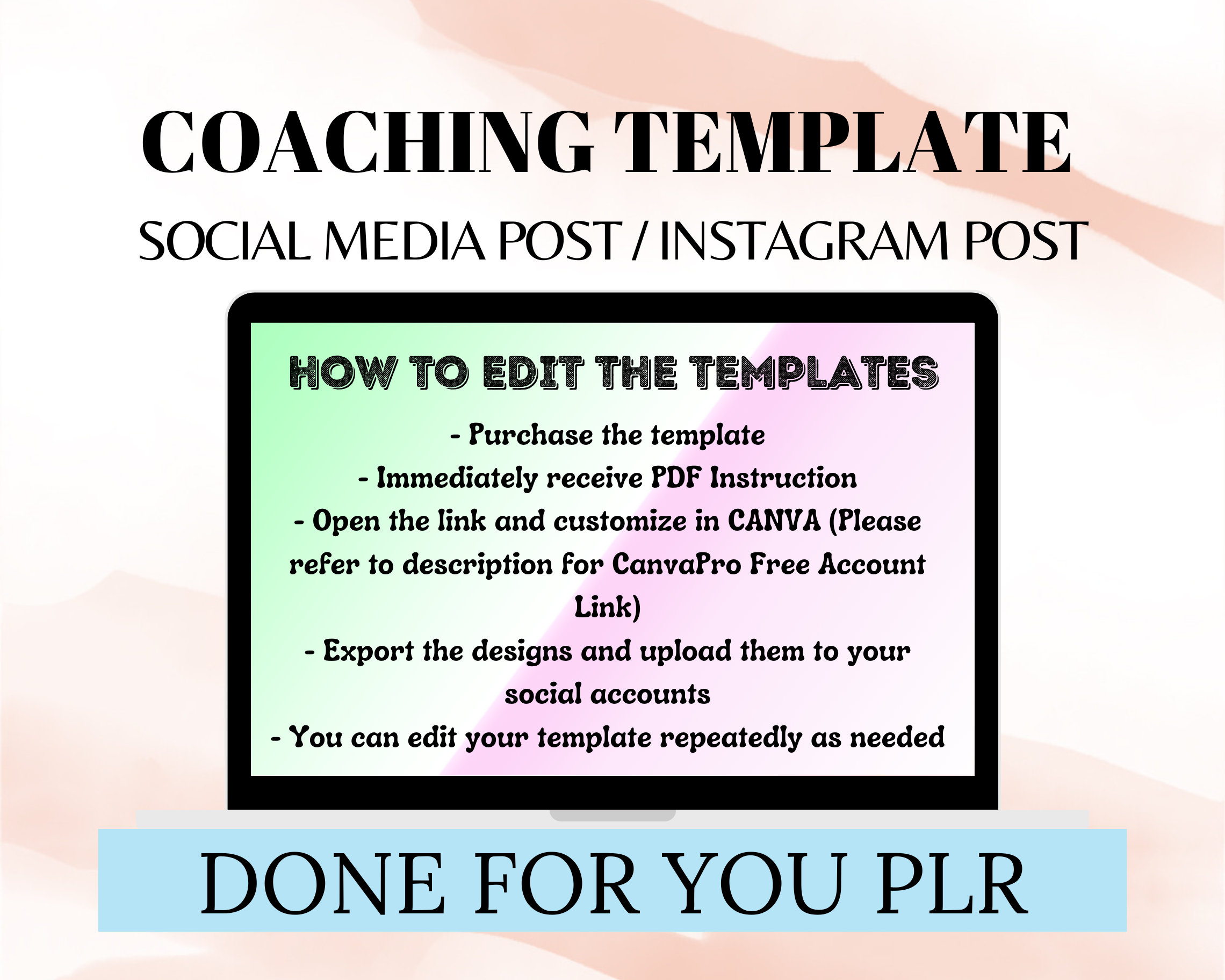 Coach Introduction Post 150 Coaching Template Social Media Post Template PLR Templatelead ...