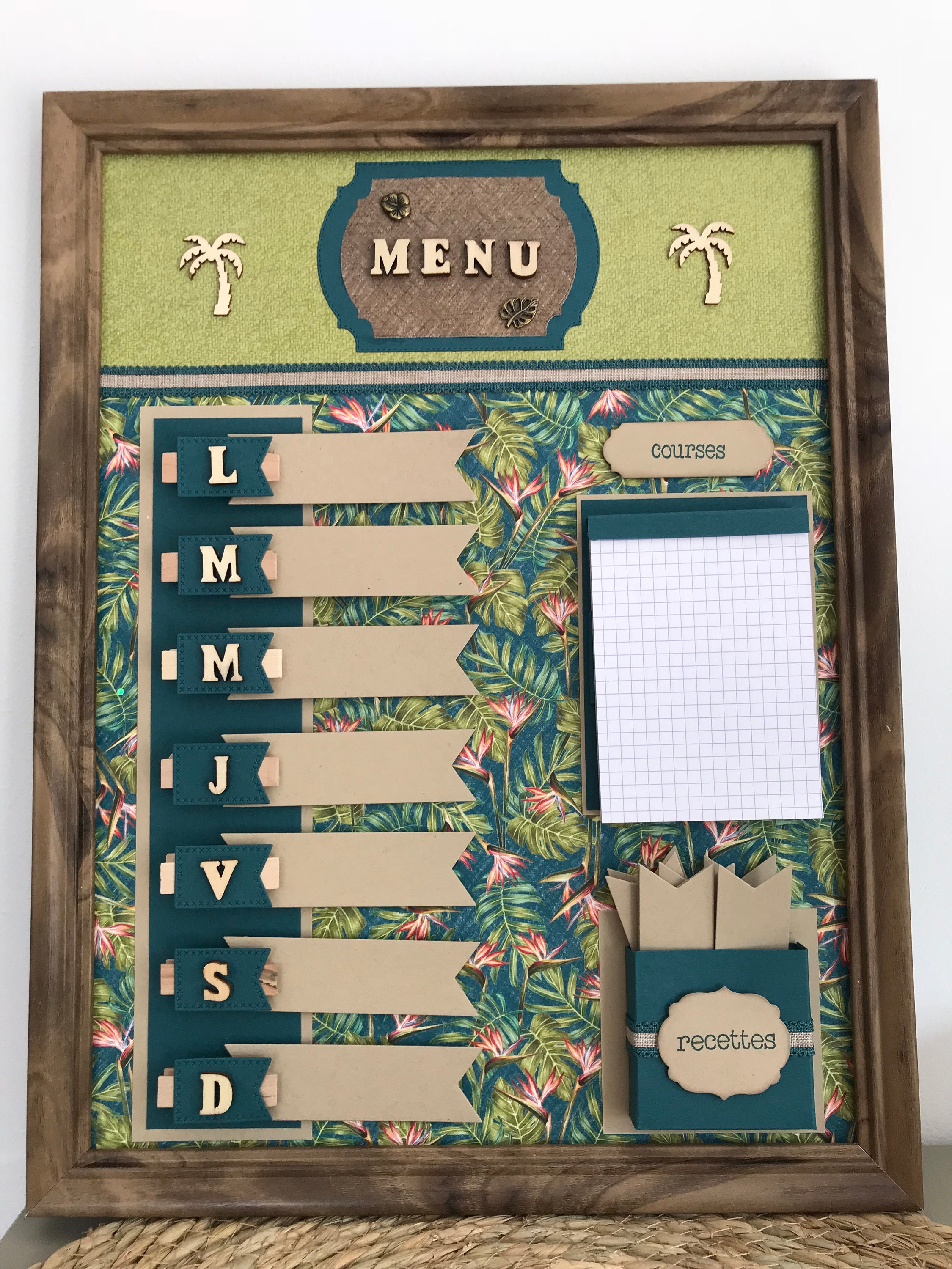 Cadre-Tableau Menu de La Semaine Pour Cuisine