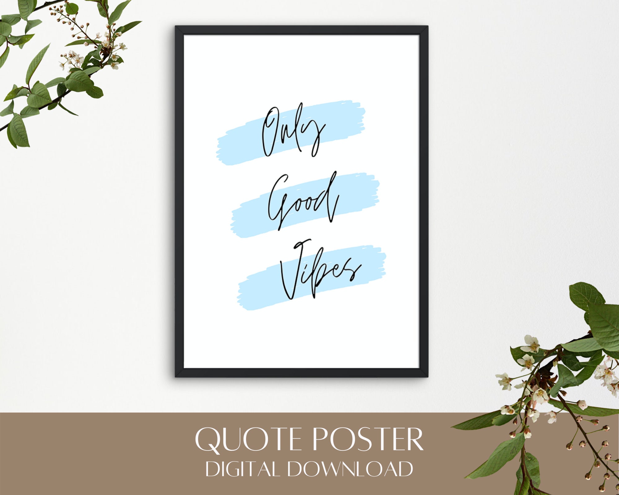 Only Good Vibes Zitat Poster Spruch Poster Spruch Etsy