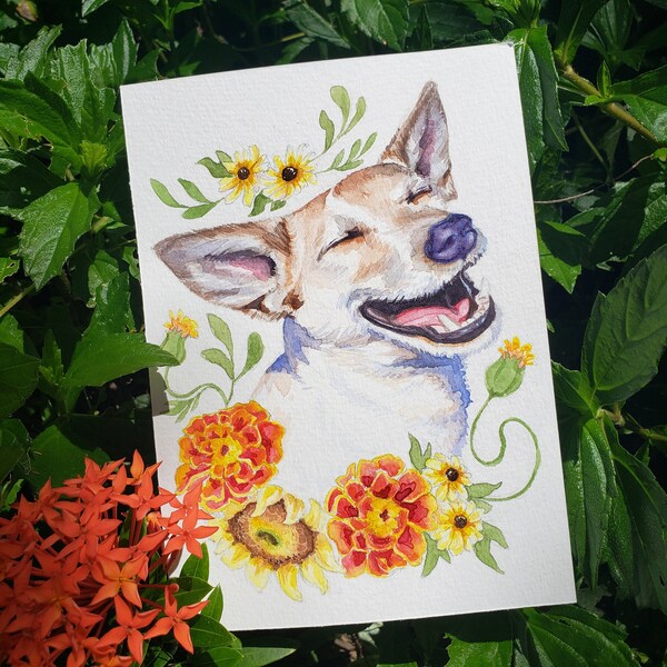 Retrato de mascota en acuarela personalizado - PINTADO A MANO - Perros, gatos, pájaros, conejos, pollos, etc.