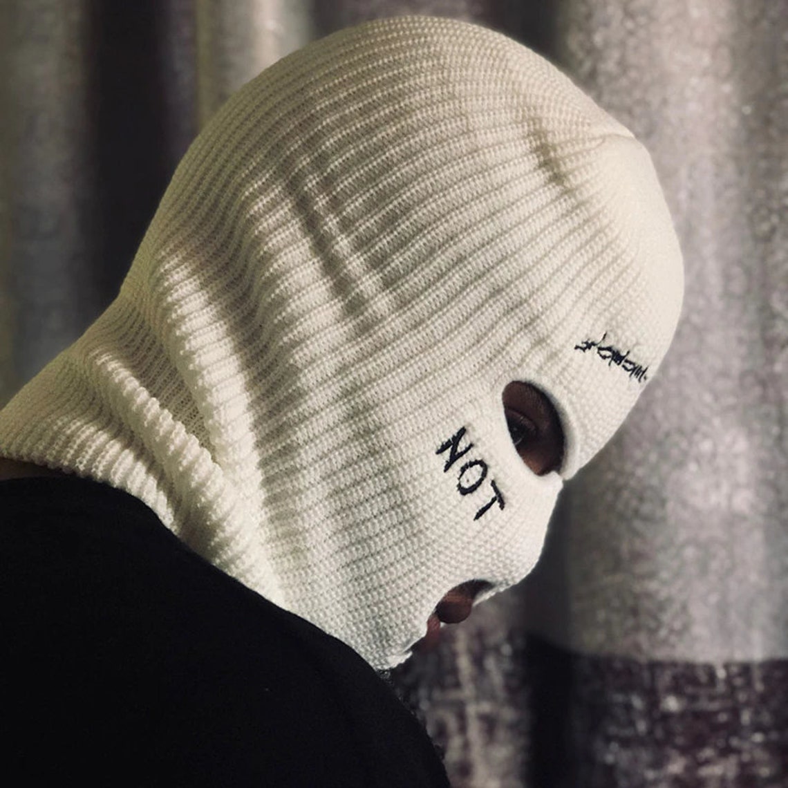 Embroidered 3 Hole Ski Mask Knitted Balaclava Cool Winter Full - Etsy