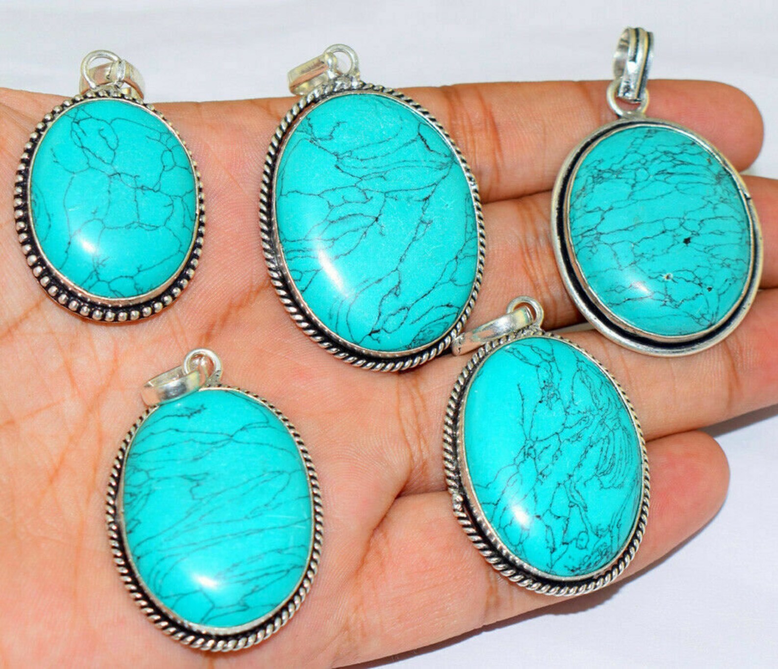 Turquoise Pendant Gemstone Pendant Wholesale Lot Pendant 925 Etsy