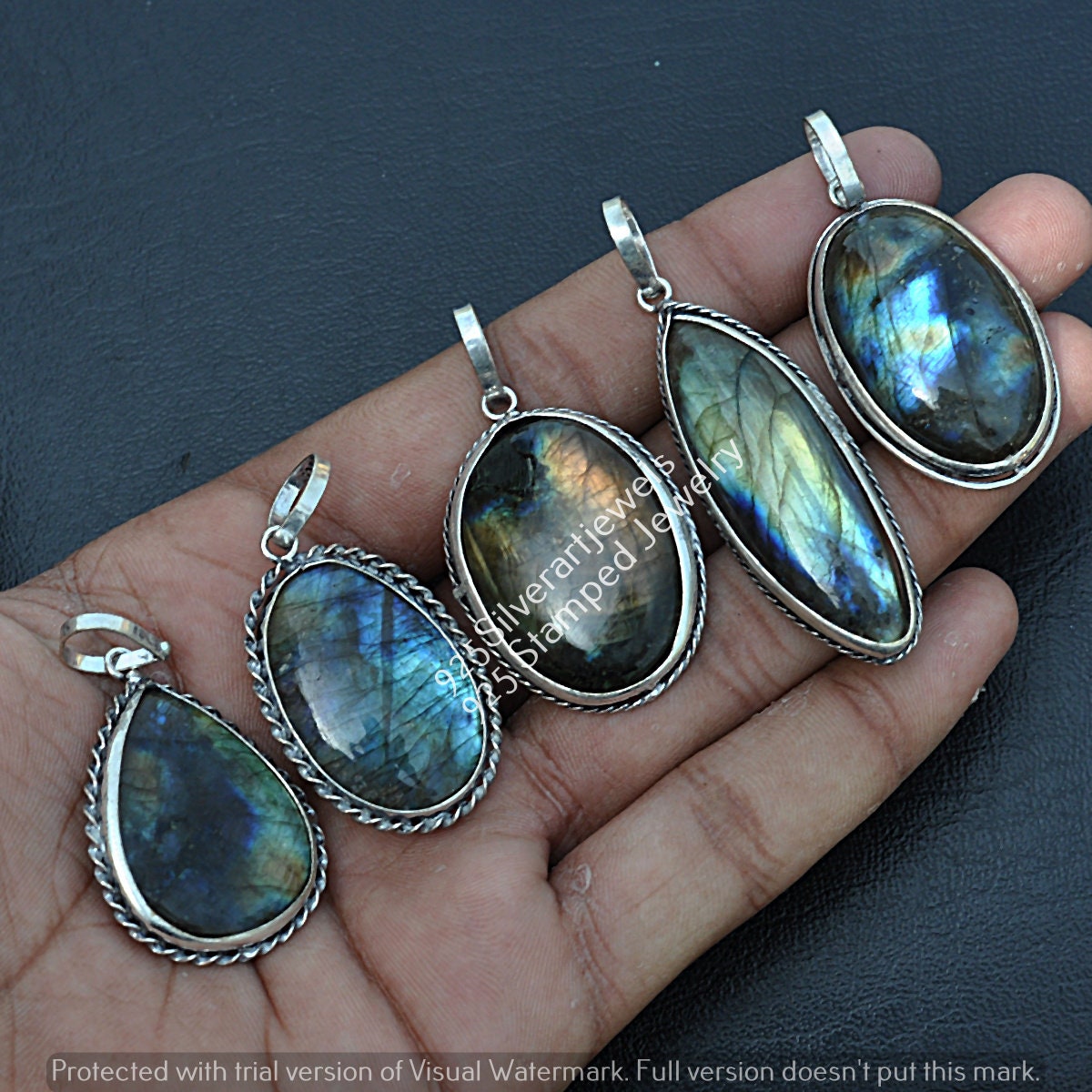 Labradorite & Mixed Gemstone Wholesale Lot 925 Sterling Silver Plated Pendant Labradorite & Mixed Gemstone Wholesale Lot 925 Sterling Silver Plated Pendant