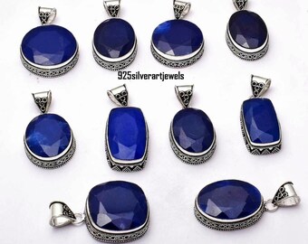 Men Sapphire Pendant - Etsy