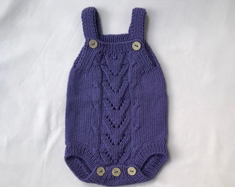 Hand knit baby onesie romper Warm romper Knitted baby romper Cotton baby clothes Romper outfit