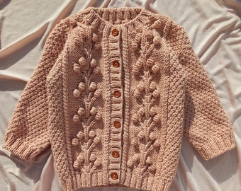 Strickjacke für Mädchen Hand gestrickte Zopfmuster Strickjacke Pullover Frühling Mädchen Outfit