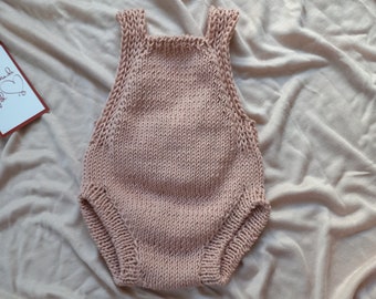 Barboteuse d'été pour bébé Barboteuse en tricot de coton bio Tenue de nouveau-né