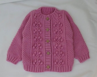 Cardigan for girls Hand knitted cable knit cardigan sweater Spring girls outfit