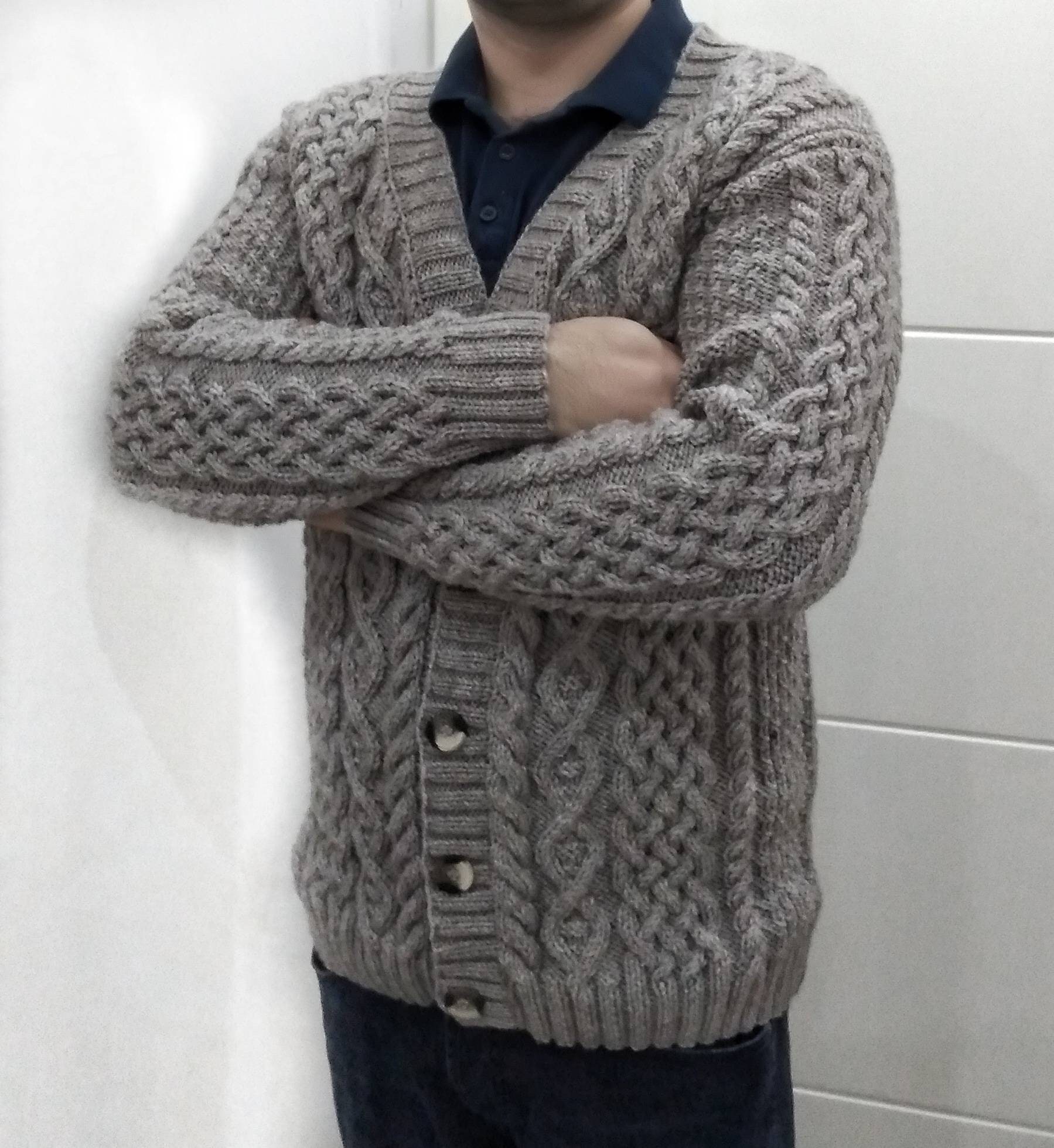 aran cardigan mens uk