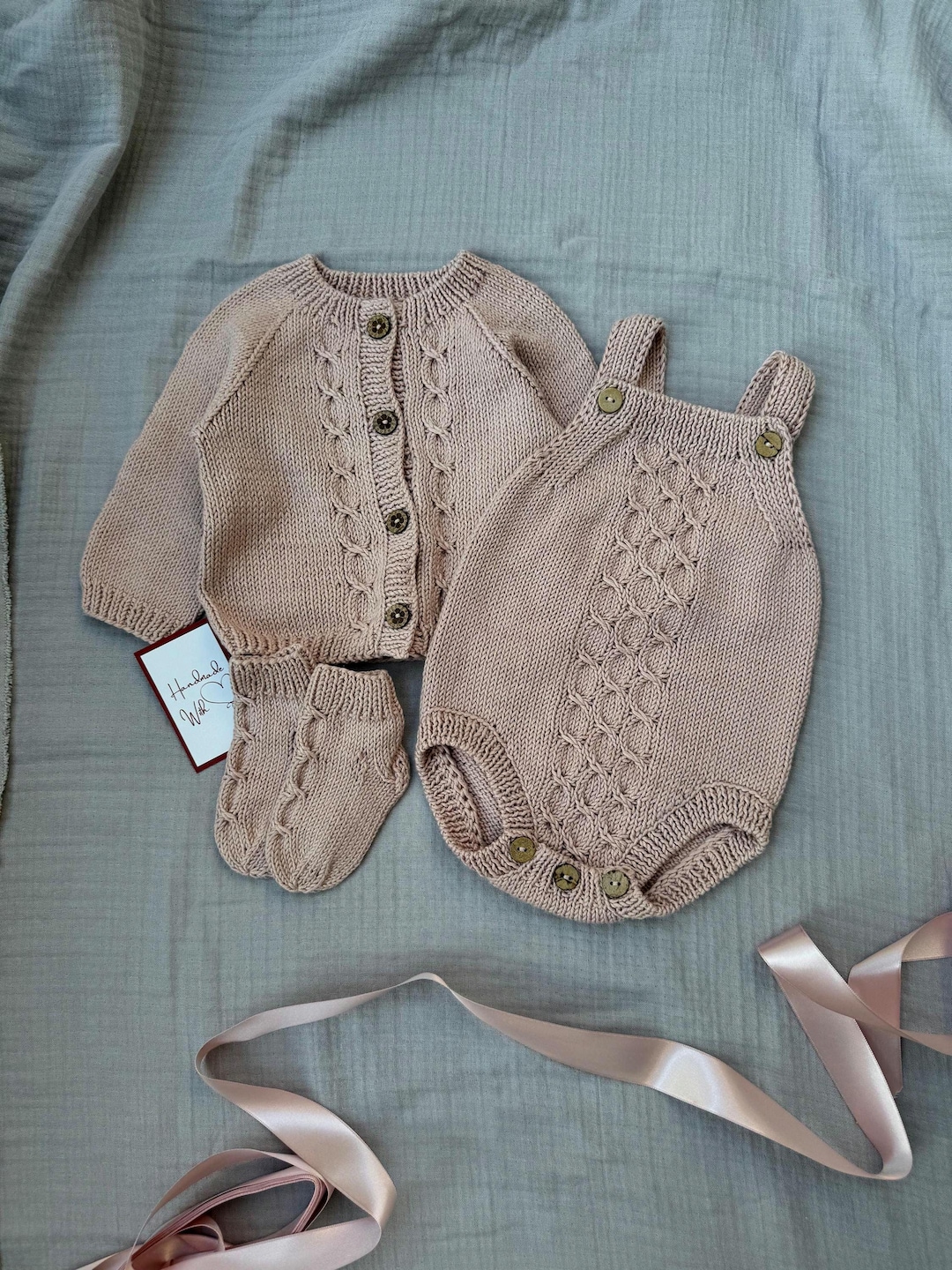 Warm Knit Cardigan & Sleeveless Romper Set (2-Piece, 0-24M)