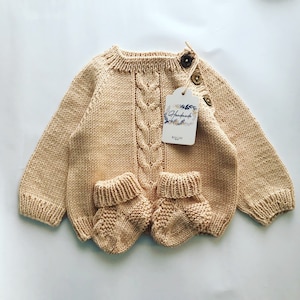 Newborn sweater 100% organic cotton Baby knit sweater jumper knit baby clothes New baby gift