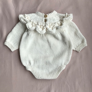 Babyoye 100% Cotton Knit Full Sleeves Romper With Striped & Text Print - White main image 1