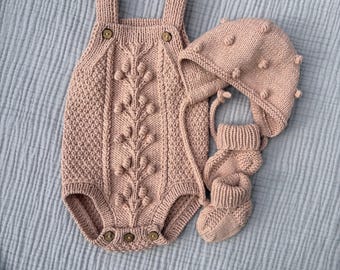 Gebreide babyromperset / 3-6 maanden / outfit babymeisje