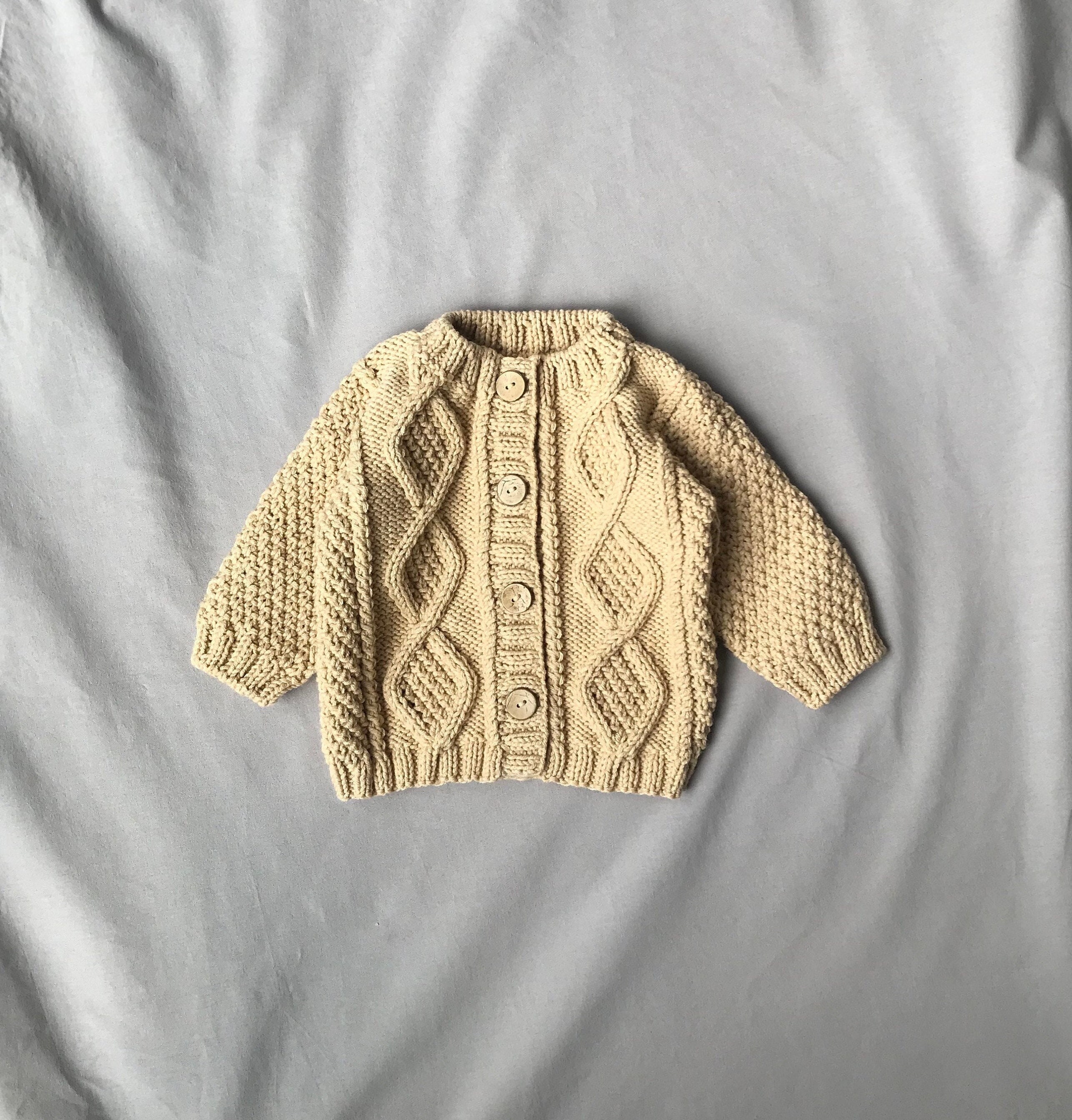 Beige Baby Cardigan Knitted Baby Sweater 3 6 Months Fall and Winter Outfit Etsy Canada