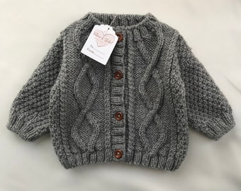 Baby cardigan sweater Winter baby clothes Wool baby outfit Hand knitted