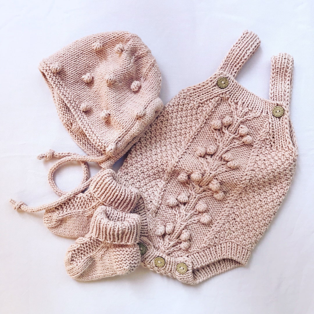 Knit Baby Romper Set Knitted Bodysuit Baby Girl Outfit for Fall and