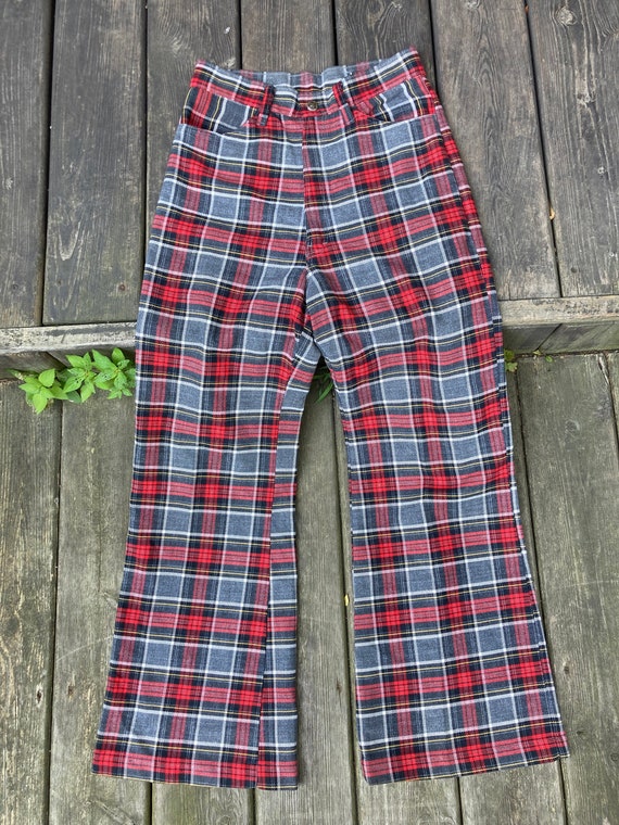 70s bell bottom pants/90s plaid bell bottom pants/70s… - Gem