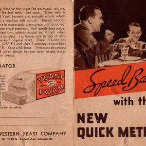 Speed Bake With the New Quick Method White Bread Coffee Cake Wheat Bread Parker House Rolls Cooking Pamphlet