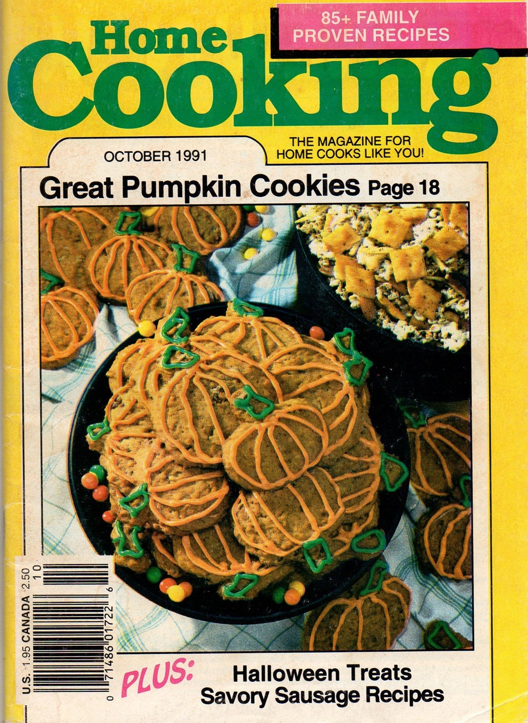 Home Cooking Magazine October 1991 Recipes for Pumpkin Cookies Onion