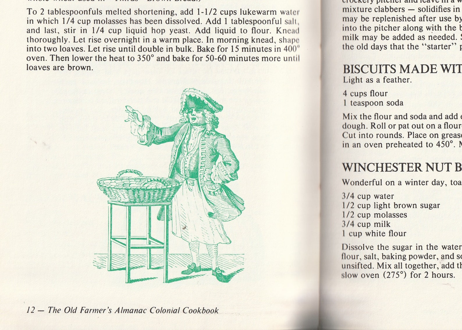 Old Farmer's Almanac Colonial Cookbook Recipes Sorrel Soup Brown Bread ...