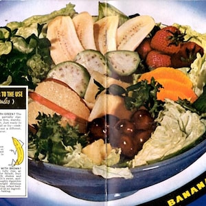 Banana Salad Bazaar Vintage 1940s? Fruit Dispatch Company Recipes Appetizers Salads Dressings Lunches Cooking Booklet