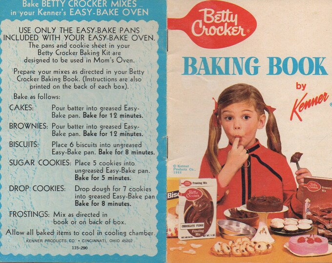 Betty Crocker Baking Book by Kenner for Use With Junior Baking Kits for